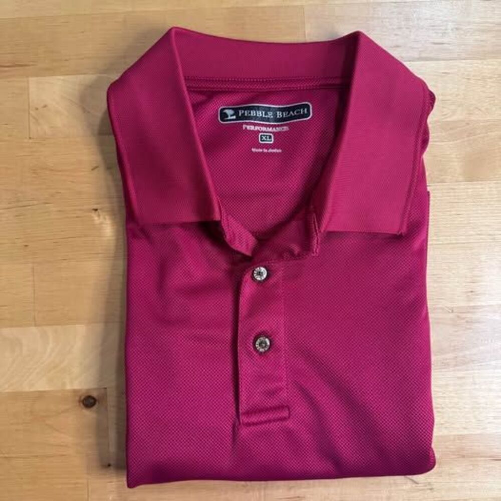 Men’s XL Pebble Beach Performance Pink Golf Polo